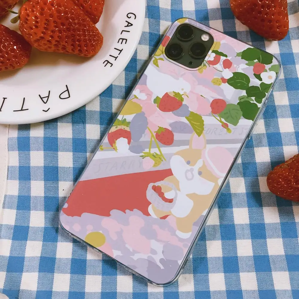 STARRY FOREST Красивый милый чехол с изображением клубники для iPhone 11 pro max 8p 7p XS XR