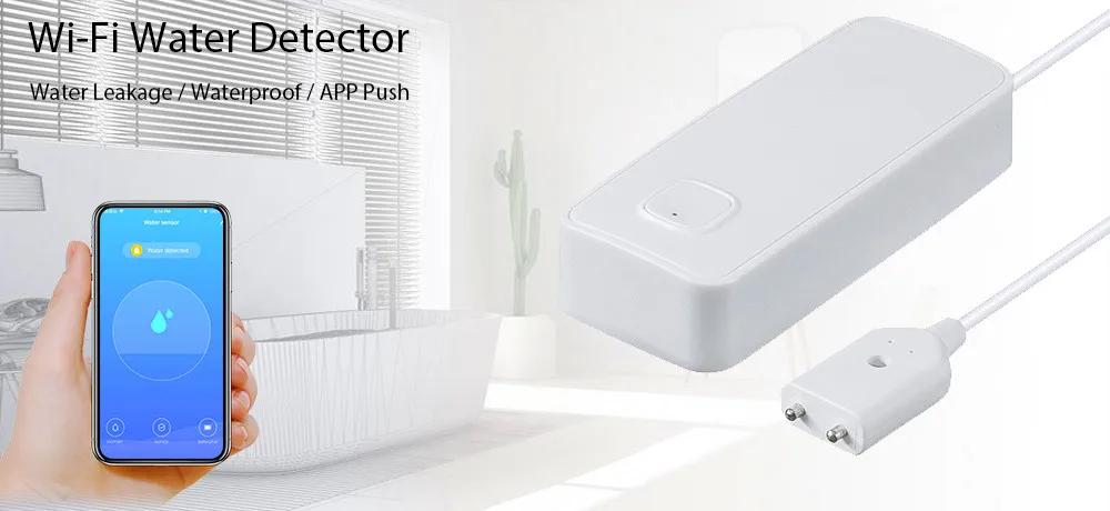 Датчик утечки воды Wifi умный дом Tuya Высокая чувствительность IP67 водонепроницаемый детектор воды защита от утечки воды сигнализация