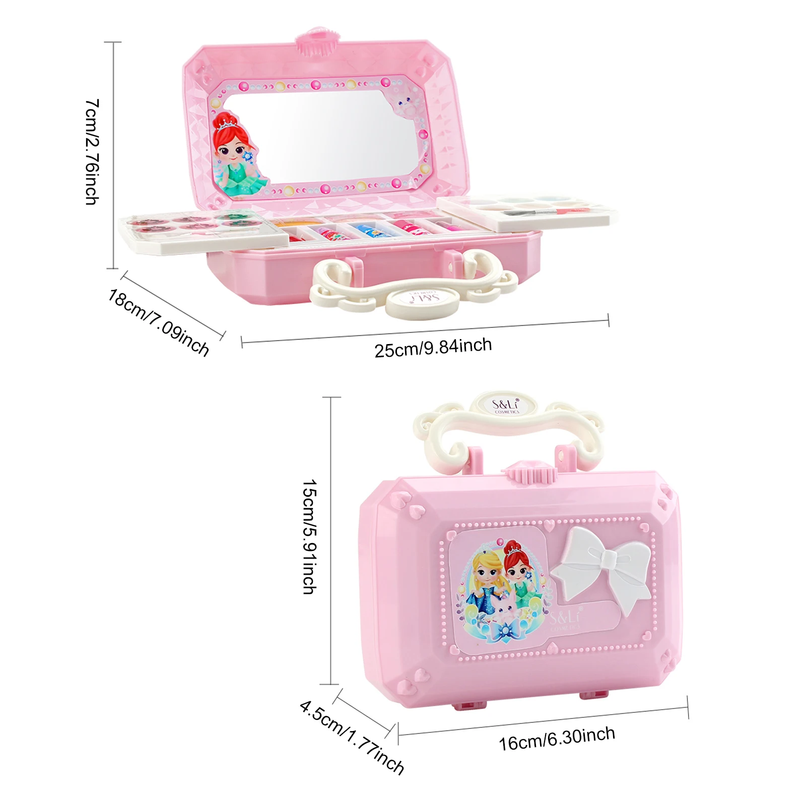 

Girls Makeup Cosmetics Beauty Set Kids Princess Pretend Play Make Up Toys Girls Makeup Cosmetics Beauty Toys Set