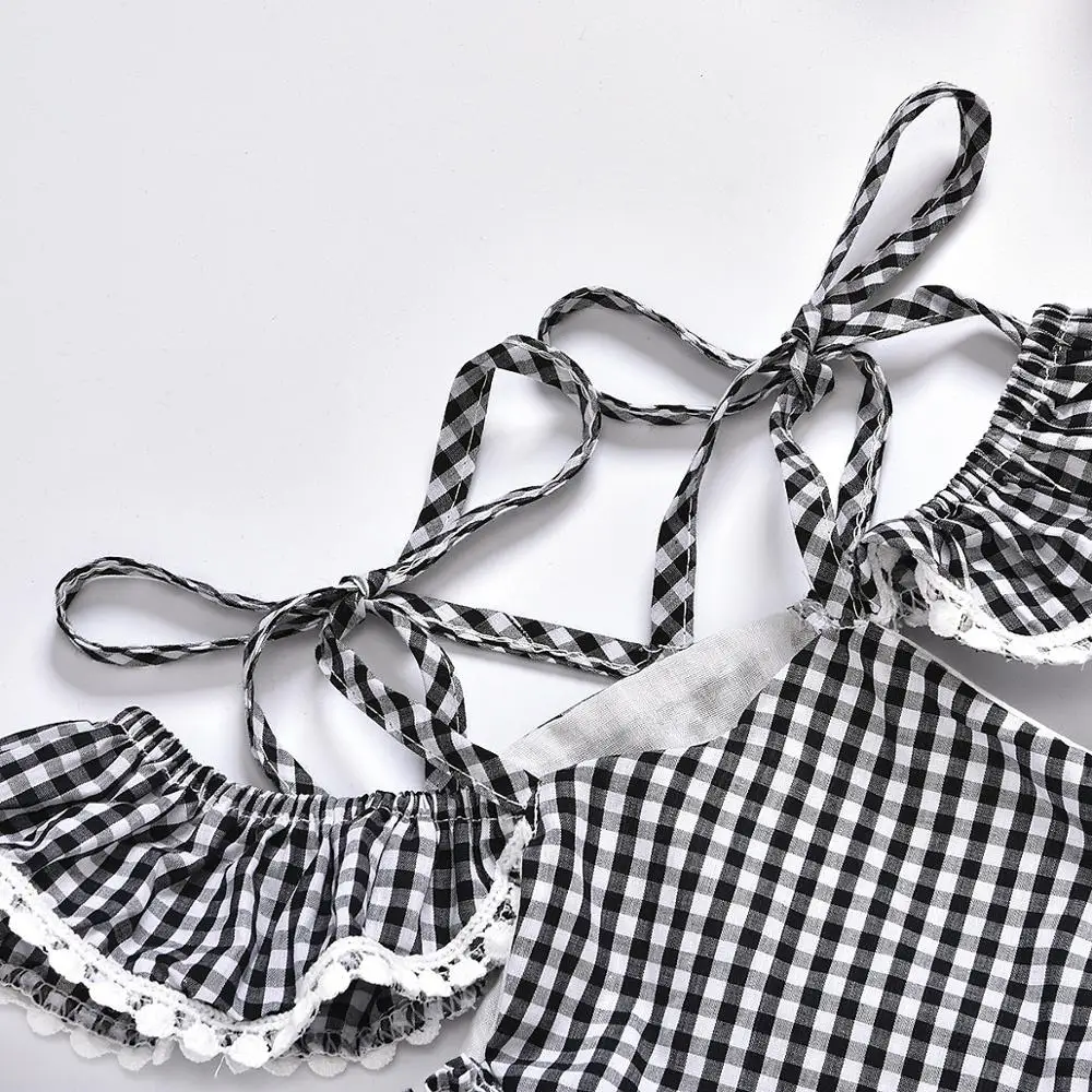 

European And American Girls Plaid Dress Bow Princess Dress