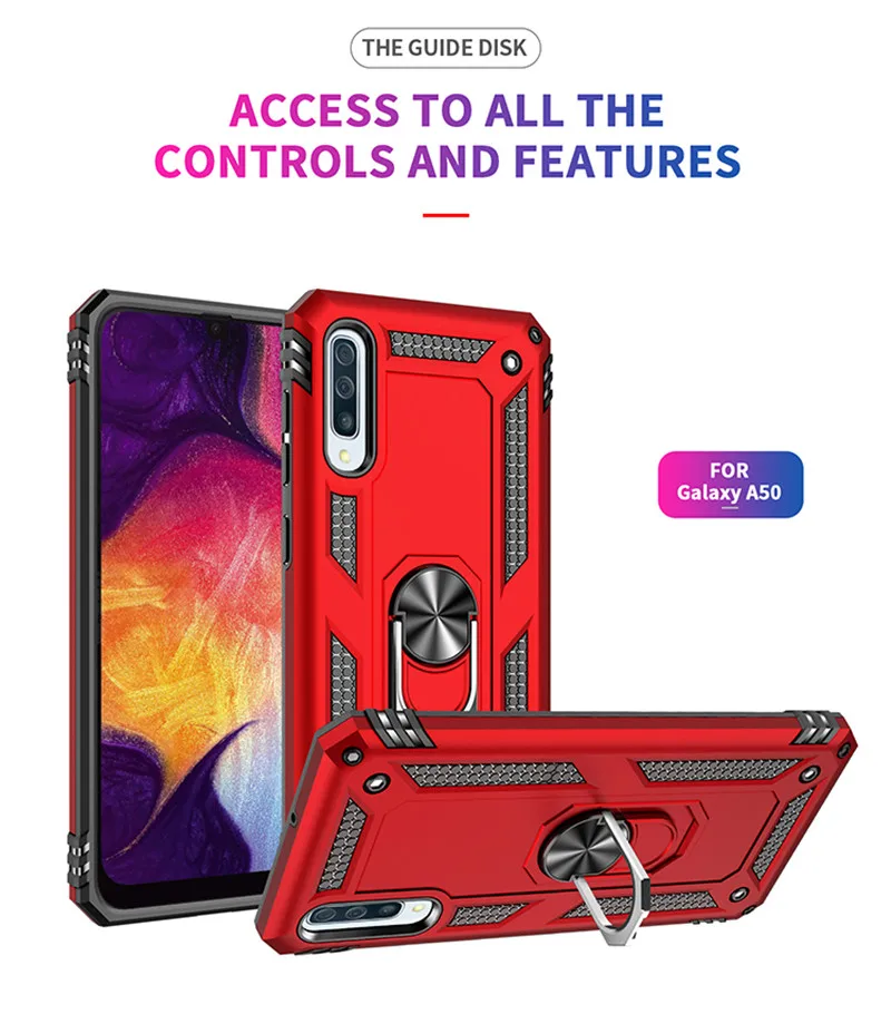 

For Samsung Galaxy A50 Case A30S A50S Magnet Car Ring Stand Holder Cover for Samsung A50 A 50 SM-A505FN/DS 6.4'' A 50 A30S Coque