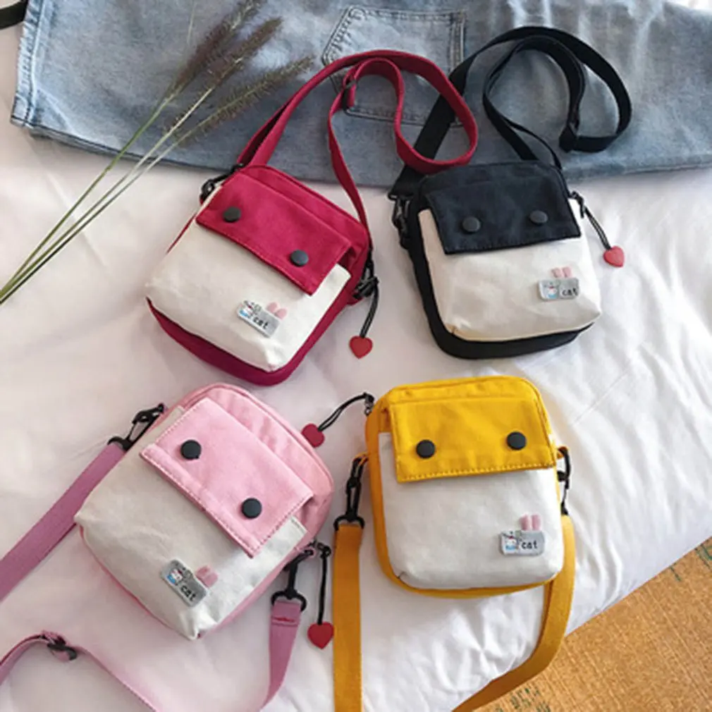 

Японская Студенческая прочная сумка-мессенджер, Спортивная карманная мультяшная мягкая женская сумка популярного цвета в литературном ст...