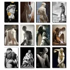 Греческая статуя, гипсовая скульптура, искусство Давида, Картина на холсте, Постер и печать, Настенная картина для гостиной, домашний декор
