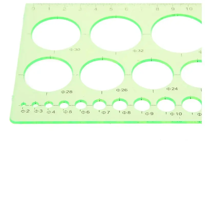 

Green Plastic Students Rectangle Shape Drawing Circle Template Ruler