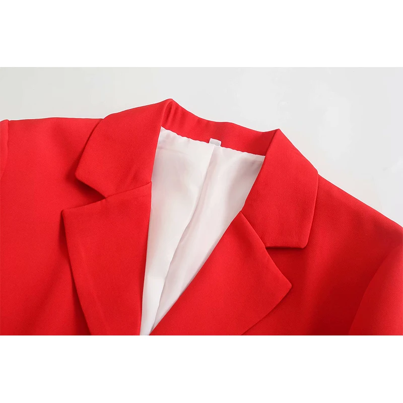 

Blazer jacket ZA fashion simple slim red office women suit jacket 2021 new casual chic street party ladies one-piece Blazer Suit