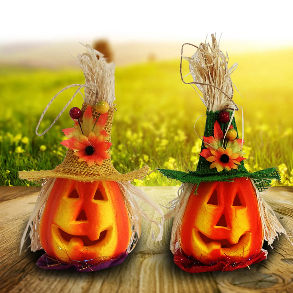 

Horror Halloween Wearing Hat Pumpkin Light Hollow Pumpkin Pumpkin Lantern Halloween Decor Night Lighting Battery