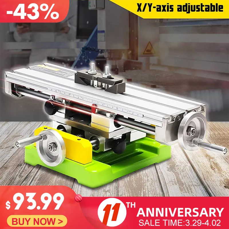 

BG6350 Miniature Multifunction Milling Machine Drill Vise Fixture Worktable X Y-axis adjustment Coordinate Table