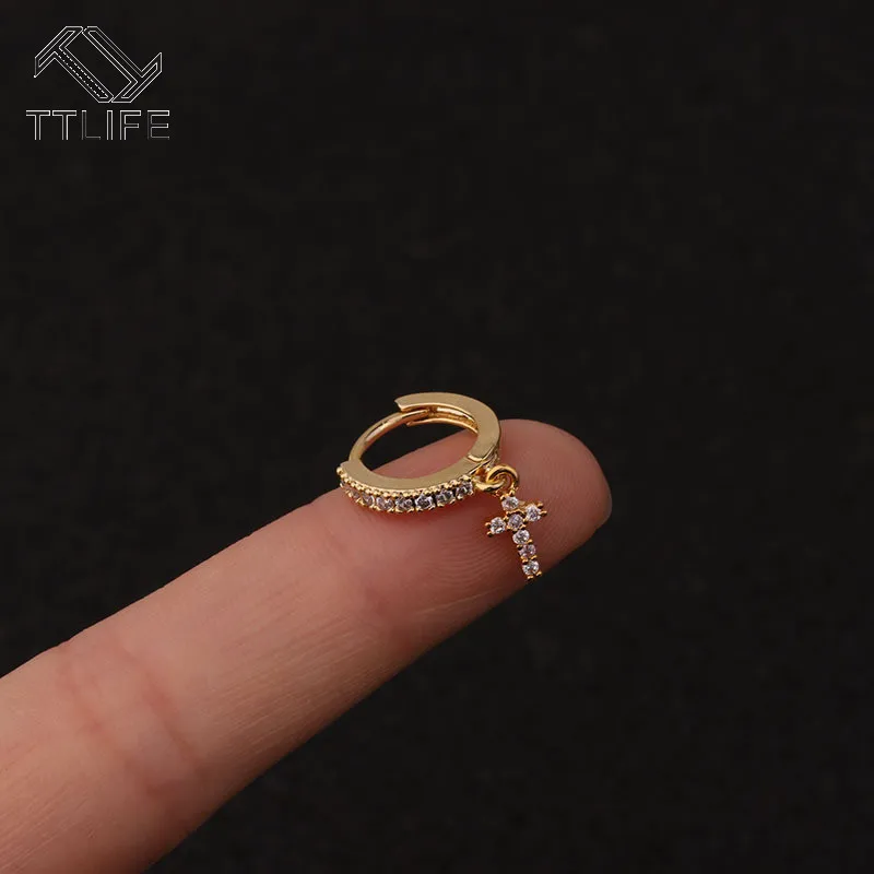 TTLIFE креативные серьги стразы инкрустированный обруч с молниями двухсторонний