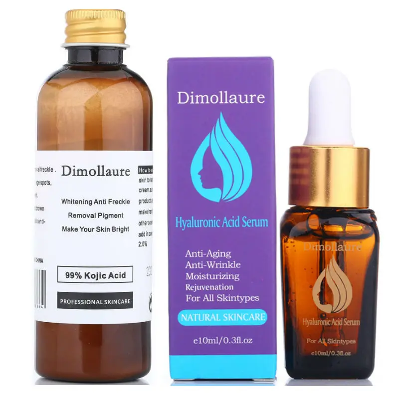 Dimollaure 30 г чистый Kojic кислотный отбеливающий крем + Гиалуроновая кислота сыворотка