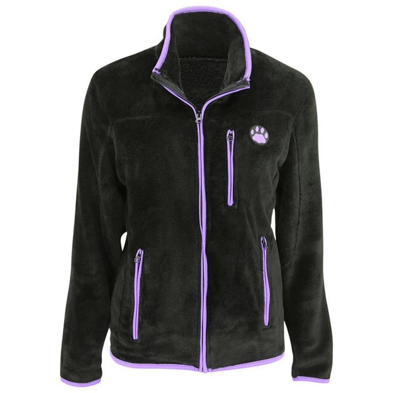 Модная женская Повседневная флисовая куртка зимнее пальто со стоячим воротником