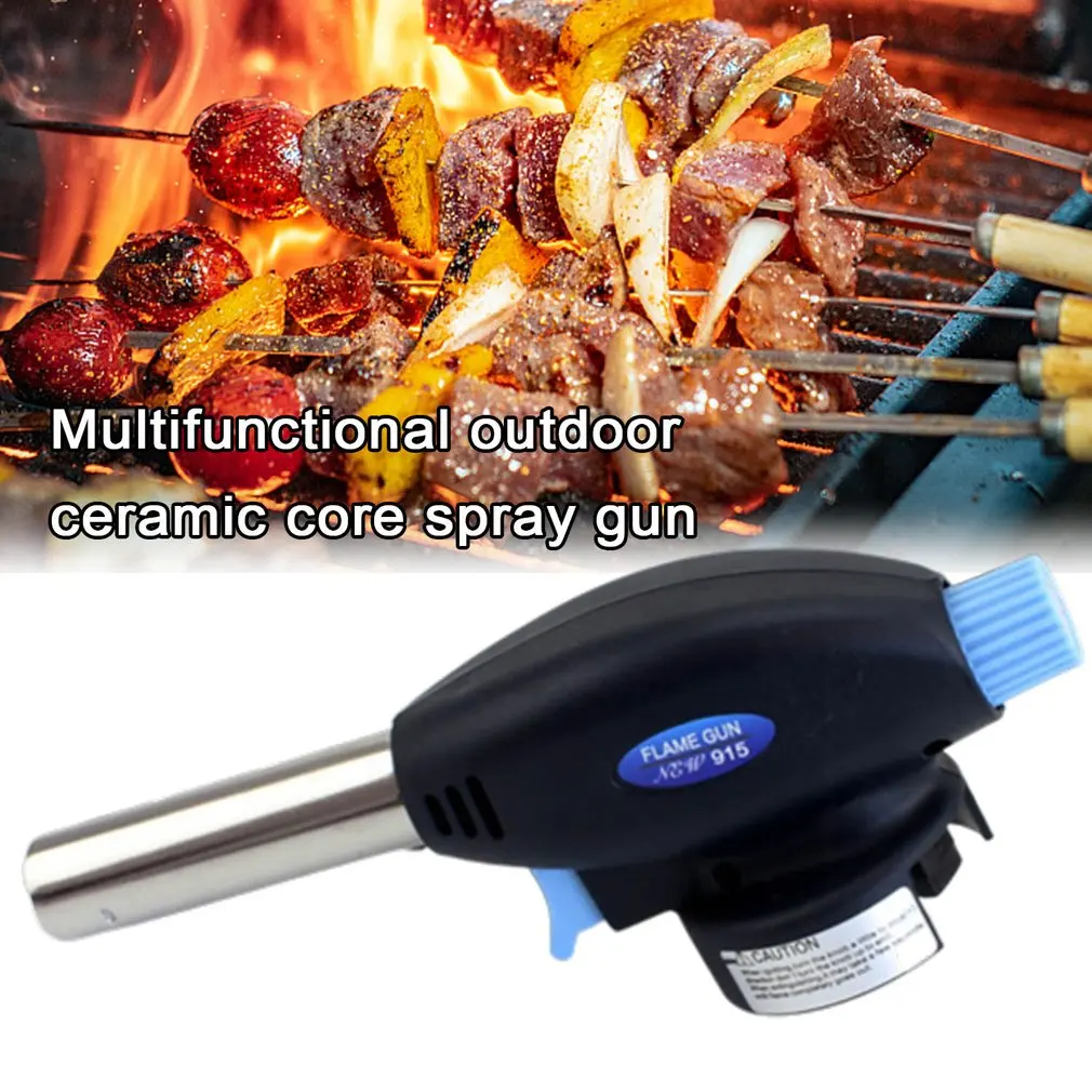 

Multifunctionele Outdoor Keramische Kern Spuitmachine Flame Torch Gasaansteker Voor Koken Solderen Butaan Auto-Ontsteking