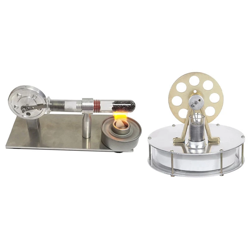 

1 Set Mini Stirling Engine Mini Turbine Steam Engine Model & 1 Pcs Stirling Low Temperature Engine Motor Model Toys