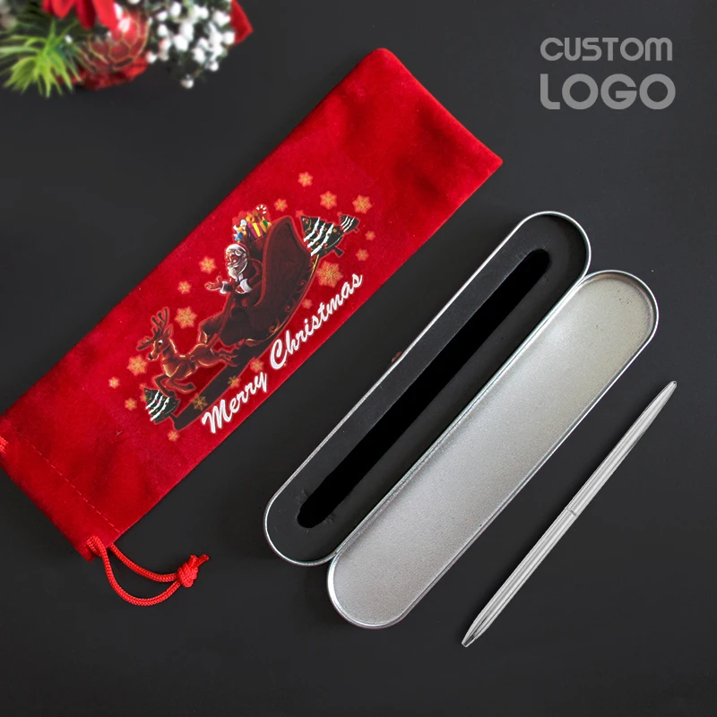 3pcs Customized LOGO Metal Hotel Advertising Ballpoint Pens Office School Stationery Gel Pen Christmas Gift Pen With Pen Box Bag