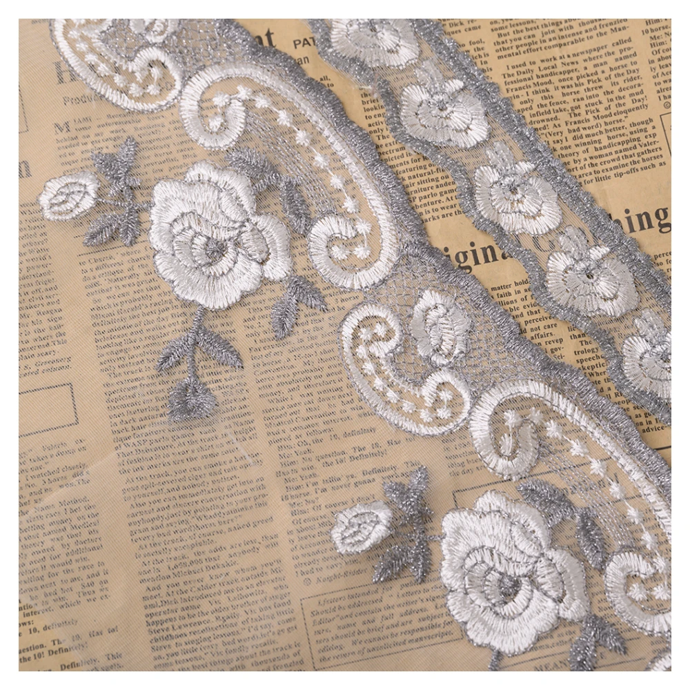 Кьюсак 2 м 17 см Сетчатое вышитое кружево отделка Лента для одежды Домашний