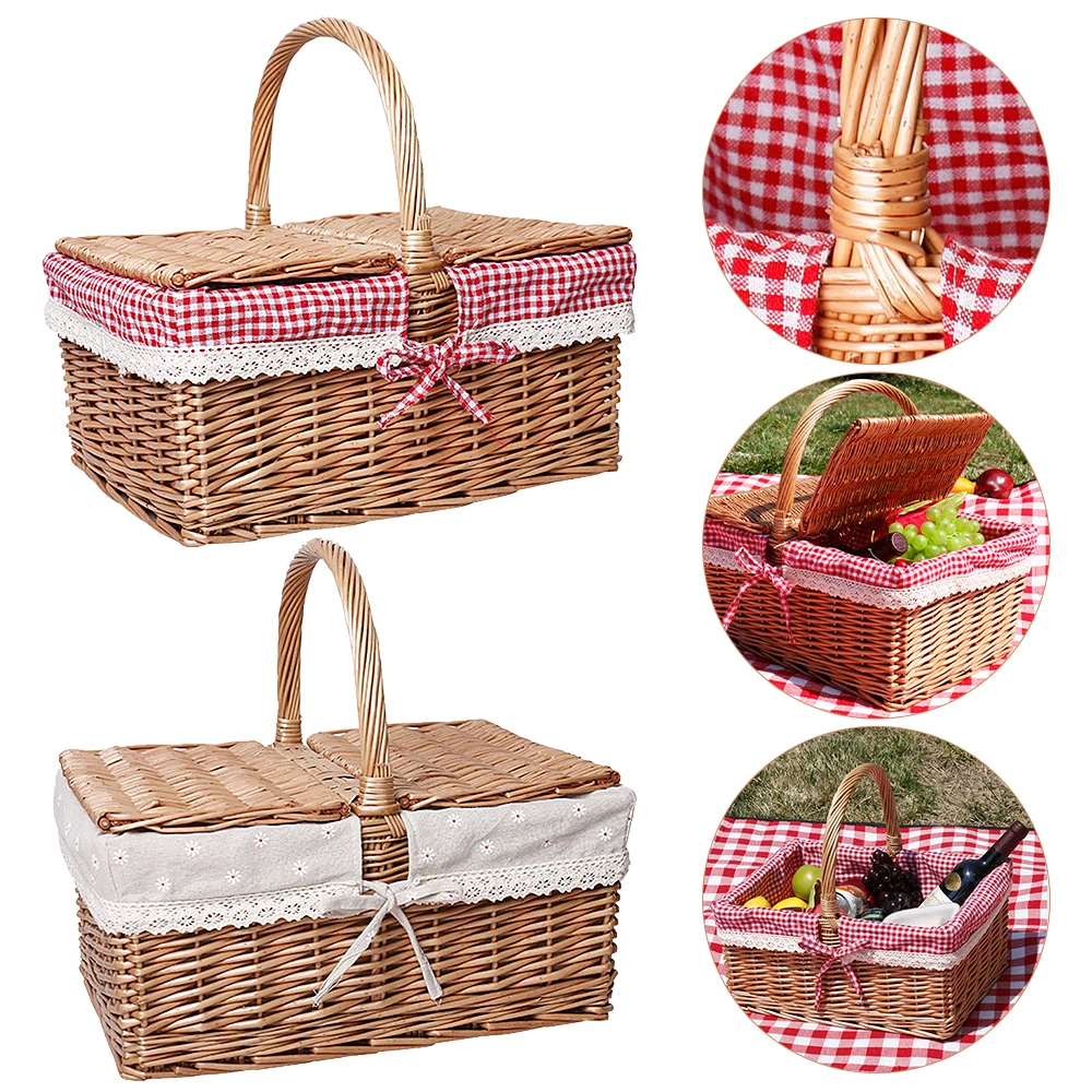 Тканая корзина для пикника s плетеная с запасами ивовых деревьев тканая Корзина