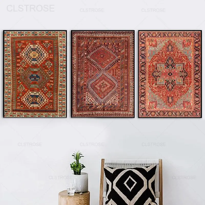 

Oriental Rugs Pattern Retro Poster Antique Persian Carpets Wall Art Canvas Painting Nordic Pictures Home Decoration Living Room