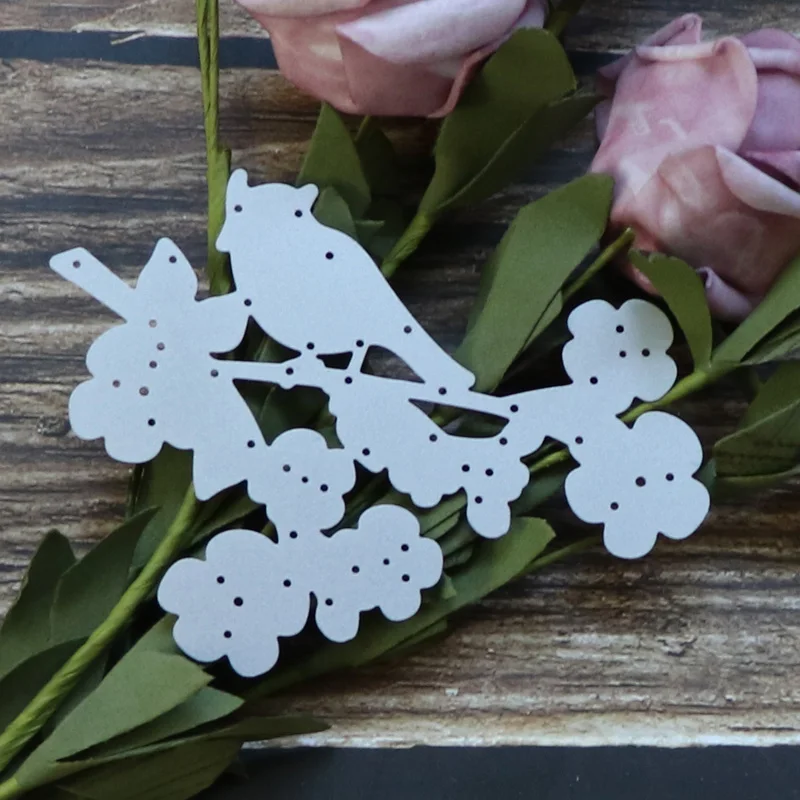 

Bird Flower Leaf Branches Metal Cutting Dies Scrapbooking Stencil Die Cuts Card Making DIY Craft Embossing New Dies For 2022