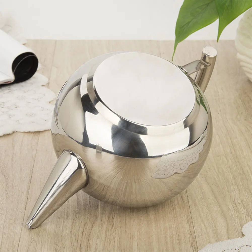 

1.5L/2L Teapots Stainless Steel Water Kettle Hotel Tea Pot with Filter Hotel Coffee Pot Restaurant Tea Kettle Silver Golden