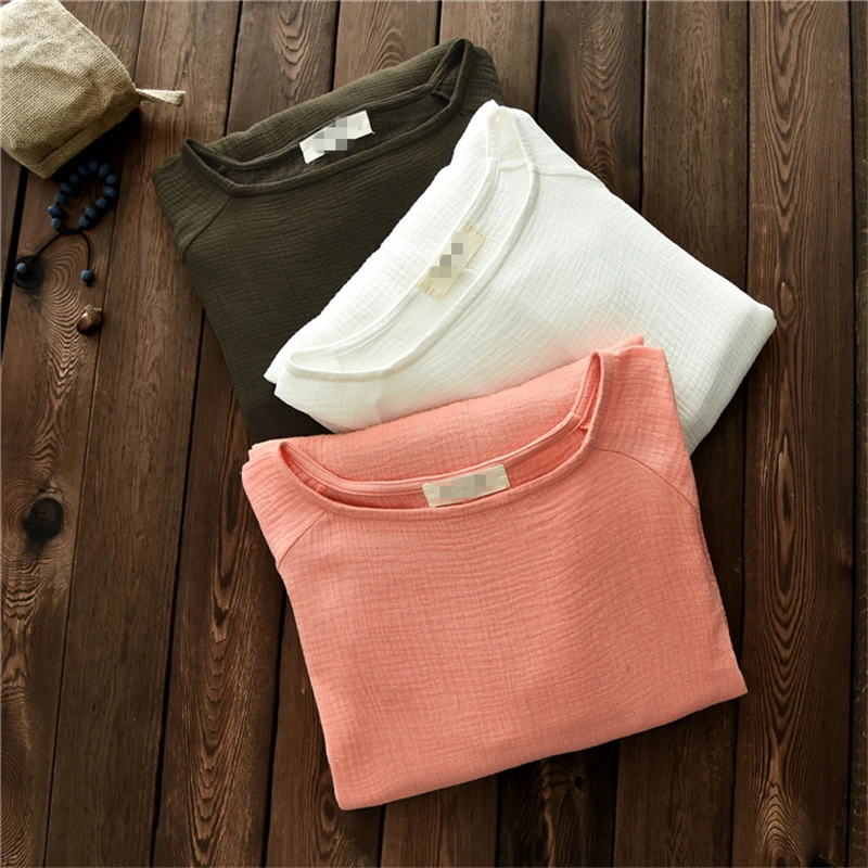 

2020 Spring Autumn Cotton and linen Women New Dress Retro beautiful square neck Female Loose Long sleeve Dresses M303