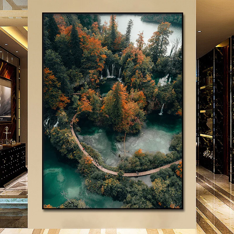 Красивый природный пейзаж минималистичный настенный художественный холст