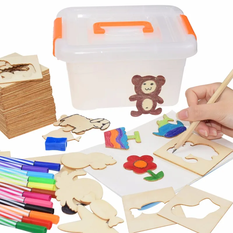 

100Pcs Baby Drawing Toys Coloring Board Children Creative Doodles Early Learning Education Toy Kids Learn Drawing Tools