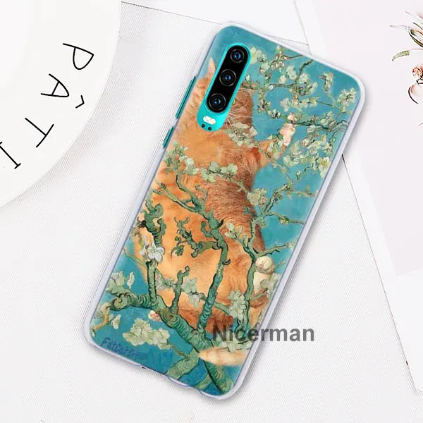 Забавный Pat Cat Art painting красочные милые чехлы для телефонов huawei P30 Pro P10 P20 Lite P30 Lite P Smart Plus Жесткий Чехол для ПК Co - Цвет: 09