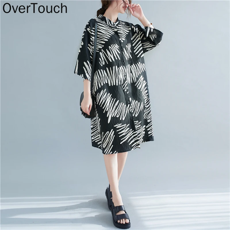 

Plus Size Summer Blouse Shirts Women Clothing Fashion Lady Tops Tunic Oversized Casual Print Cotton Loose Black Cardigan