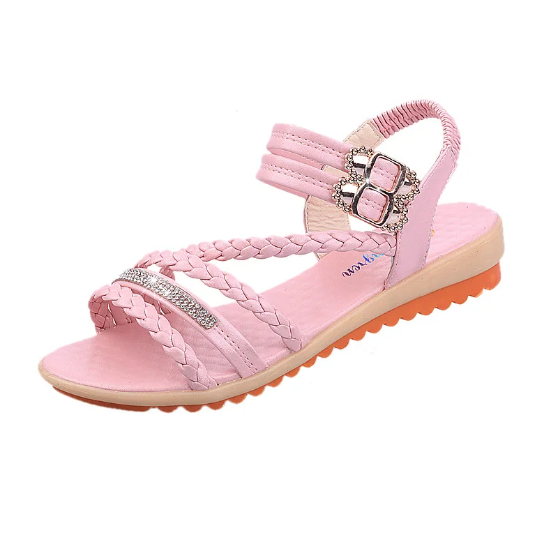 

Beige Heeled Sandals 2021 Summer Anti-Skid Low-Heeled Shoes With Strap Soft Black Fashion Low-heeled Comfort Girls New Flat Casu