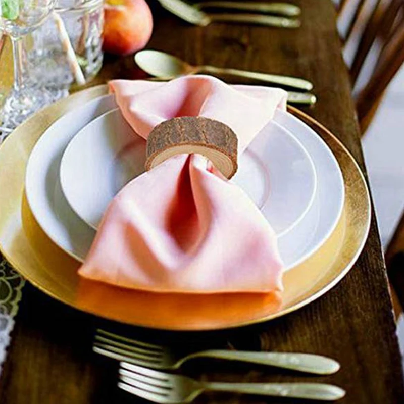 10 шт. ручной работы деревенские деревянные кольца для салфеток украшения стола