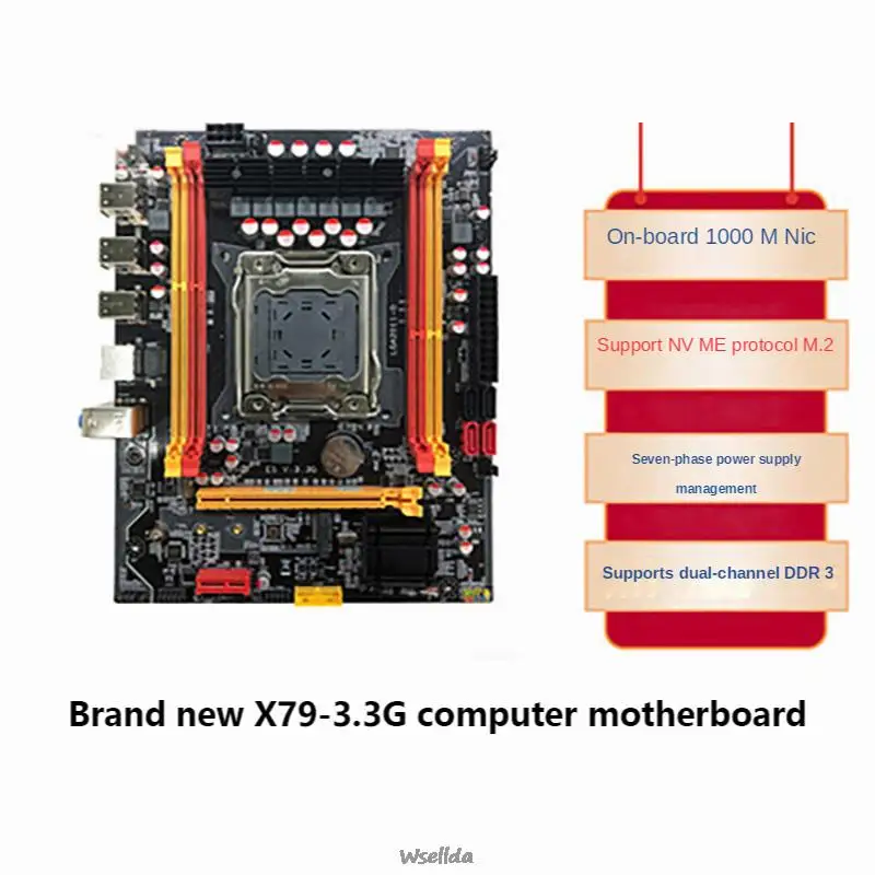 

New X79-3.3G computer motherboard 2011 pin with M.2 support DDR3 server memory E52670/2689 kit x99 Xeon e5 2620 v3 kit ryzen