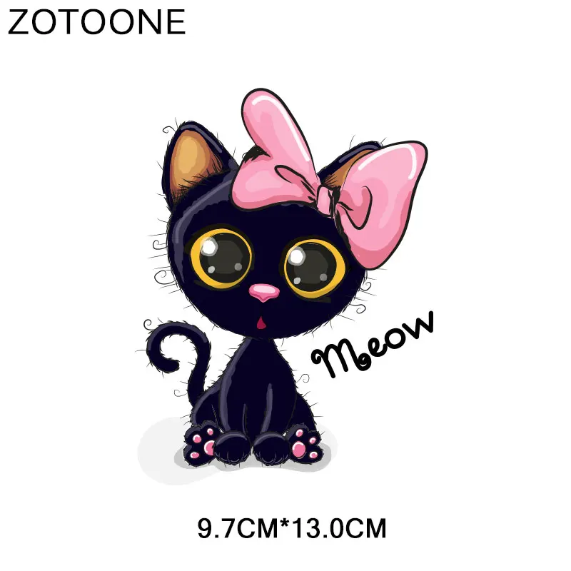 ZOTOONE милый кот нашивки с бантами приклеивающиеся утюгом для одежды животных