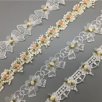 handmade diy lace fabric dress decorative sewd fabrics lace white embroidery curtain decorative fabric by the meter