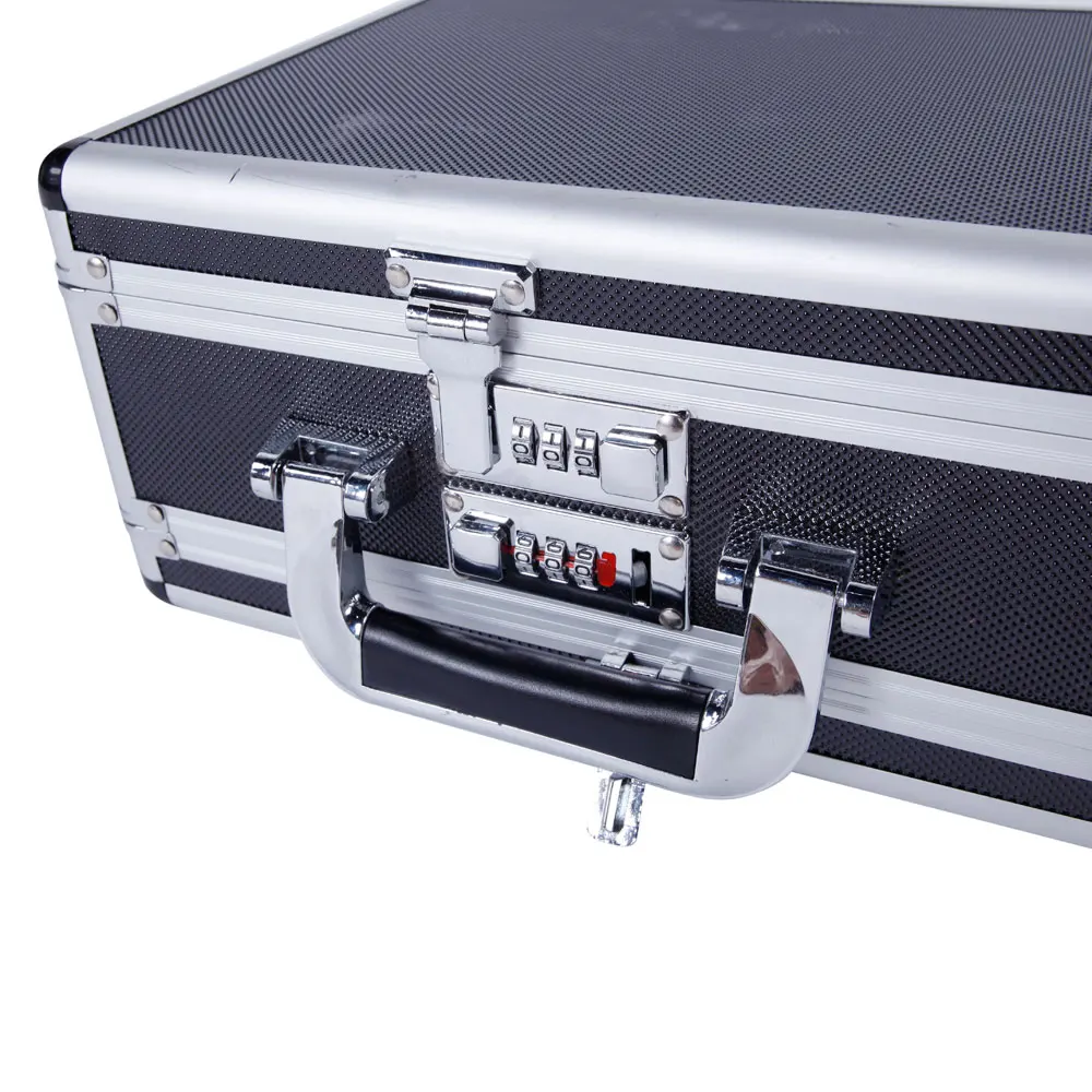 

30*15*23cm Aluminum New Framed Locking Gun Pistol HandGun Lock Box Hard Storage Carry Case Silver