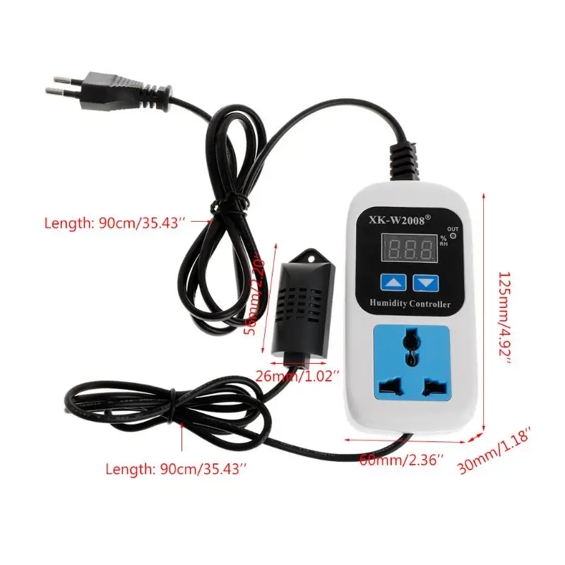 

Humidity Controller Outlet 110V 220V 10A Direct Output Hygrometer Humidity Control Switch Socket 0~99%RH
