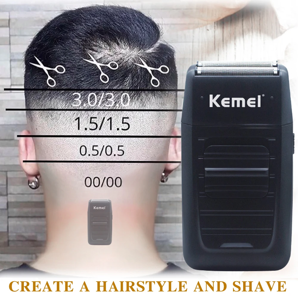 Kemei KM-1102, перезаряжаемая Бритва для мужчин, уход за лицом, многофункциональная бритва, Мужская сильная бритва, машинка для стрижки, двойная возвратно-поступательная бритва