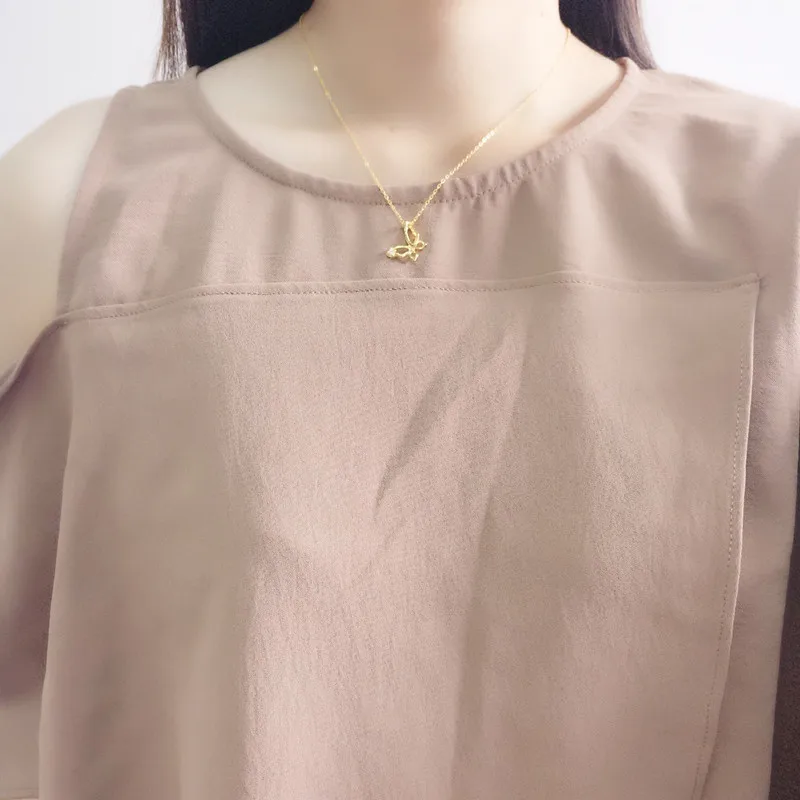 Leouerry 925 стерлингового серебра полые бабочка циркон ожерелье Простой Изысканный