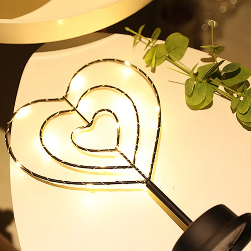 

Q1JB Bedside Light Battery Powered Lovely Shape Desk Lamp LED Wrought Iron Ins Style Decorative Lamp Nordic Style