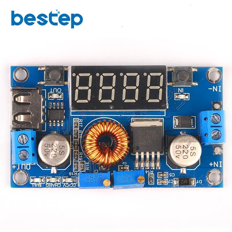 USB-понижающий преобразователь для аккумулятора с вольтметром амперметром |