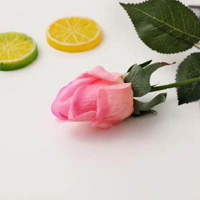 deep pink2 2 шт., настоящая на ощупь, латексная Роза, на ощупь, войлок, имитация для дома, свадьбы, Декоративные Искусственные Силиконовые розы, букет цветов - Цвет: deep pink2