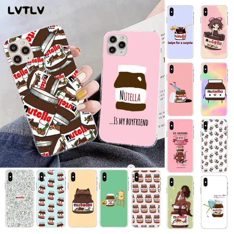 LVTLV funny food Chocolate Nutella TPU черный чехол для телефона Корпус iPhone 11 pro XS MAX 8 7 6 6S Plus X 5S SE 2020