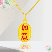 necklaces for women chinese letter pendant necklace 24k gold plated chain necklaces ethnic party birthday anniversary jewelry