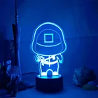 Серия игра кальмар, 3D ночник, треугольник, Квадратный Круг, настольная установка, освещение, декор для стола, прикроватный светильник, Рождественский подарок