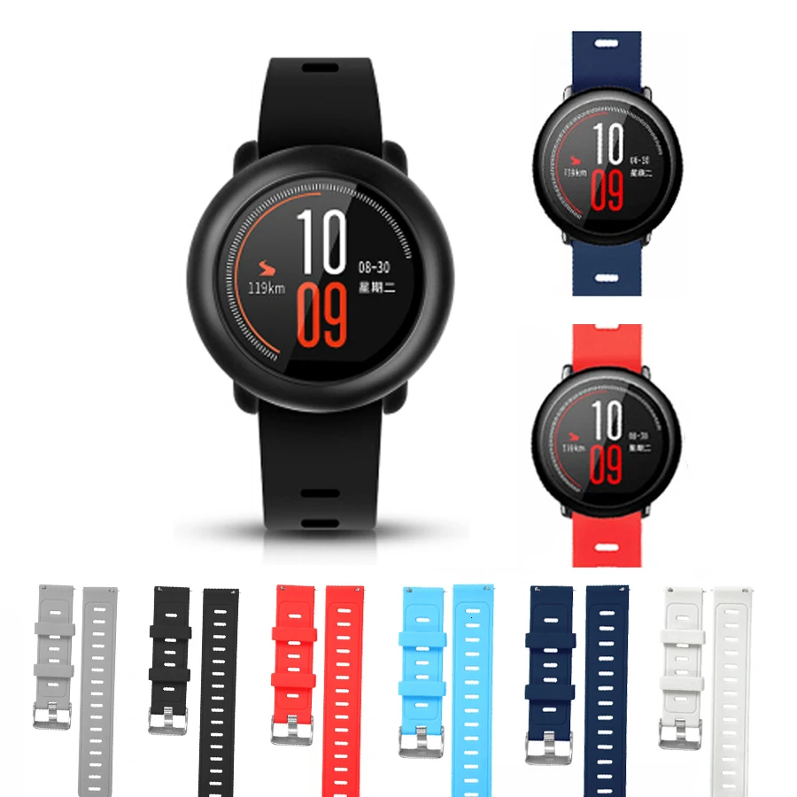 

For Huami Amazfit Pace Pure Color Replacement wristband,for Amazfit Stratos 2S Smart Strap 22mm Band Accessories