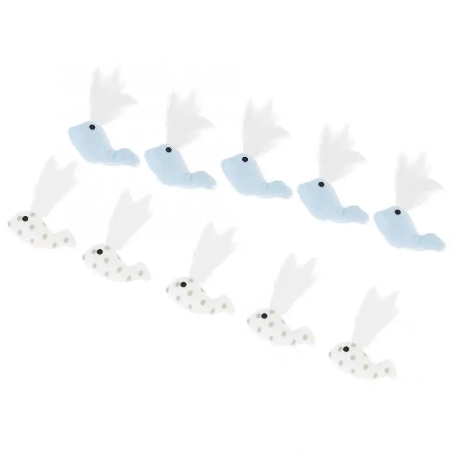 Прочные игрушки для кошек 10 шт. мягкие плюшевые животные рыба с пером набор