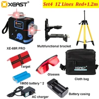 xeast 12 lines 3d self leveling red lines laser level accurate horizontal and vertical cross professional construction tools