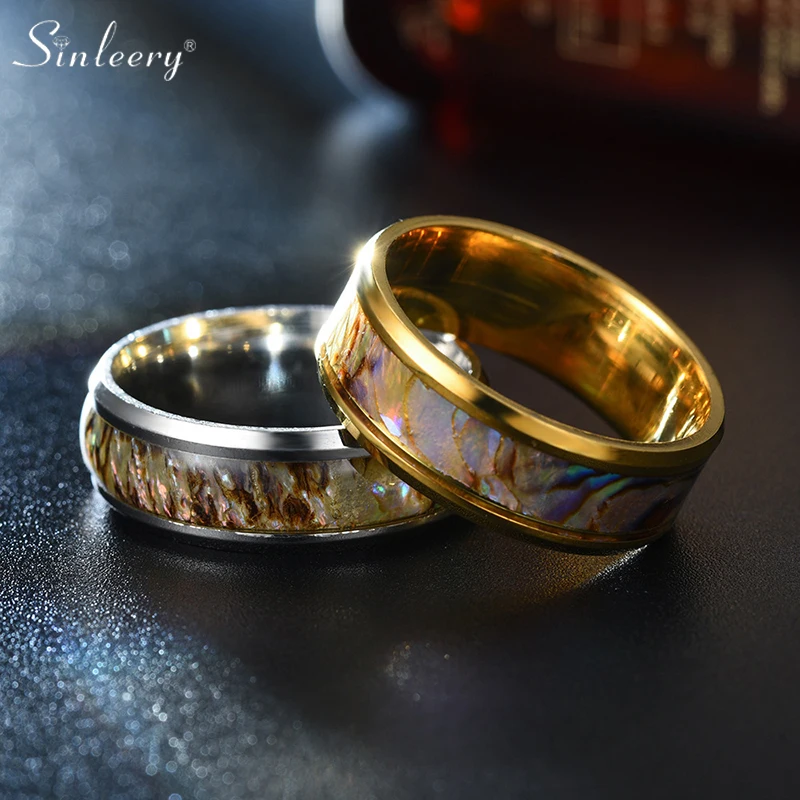 

SINLEERY Punk Stainless Steel Gold silver color Rings For Women Men Wedding Rings Vintage Finger Ring jewelry 2022 JZ226 SSK