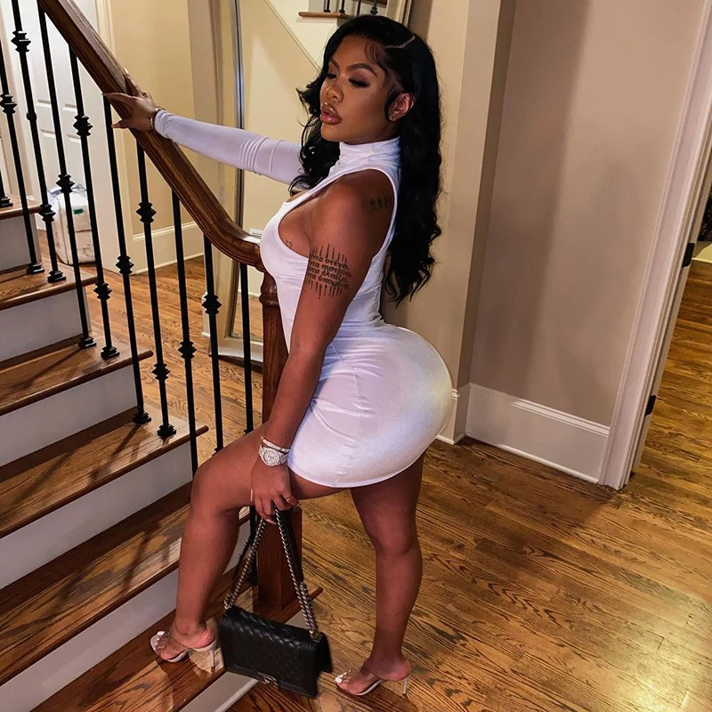 Бархатные облегающие вечерние платья белые сексуальные открытые женские