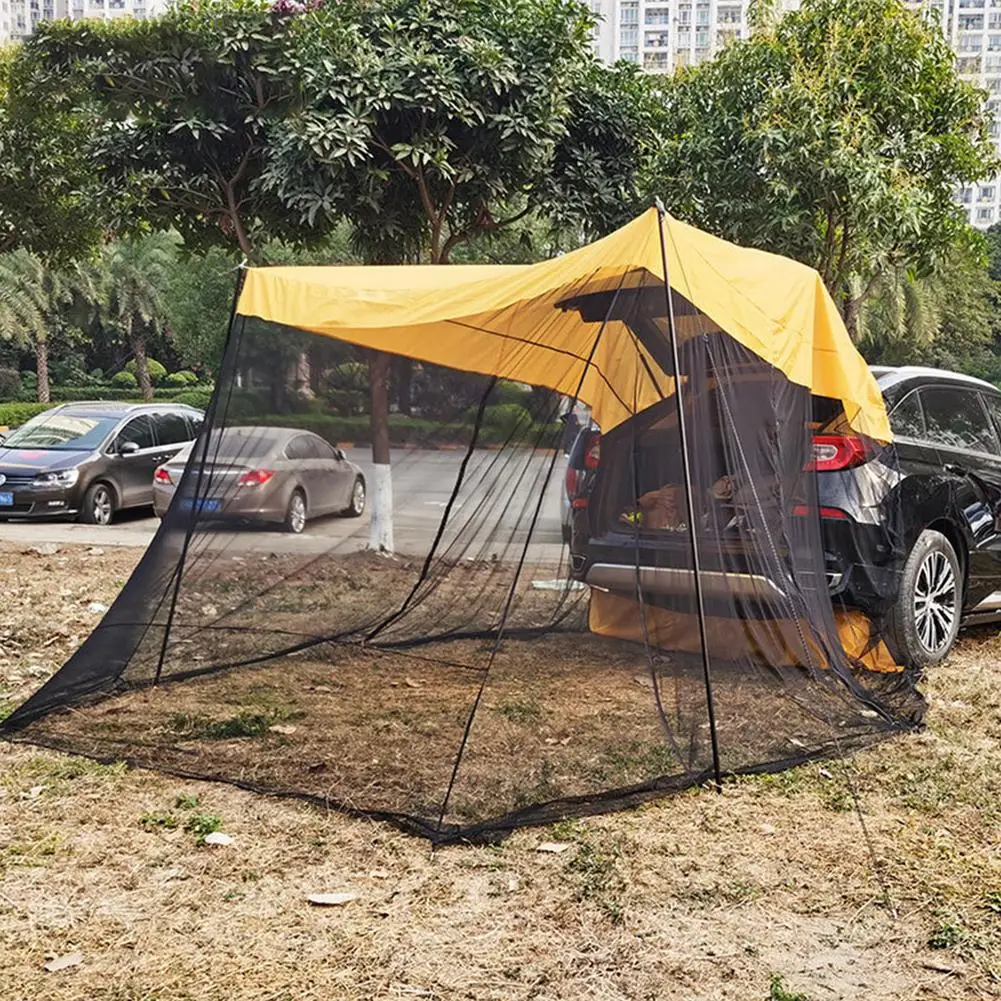 

Car Awning Rooftop Tent Sun Shelter Rainproof Car Trunk Tent With Mosquito Net Camping Canopy SUV Extension Sunshade For Travel