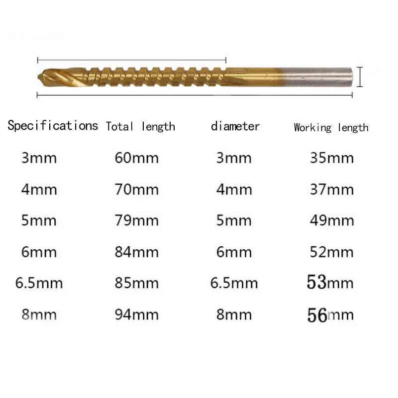 

6pcs/set Cobalt Drill Bit Set Spiral Screw Metric Composite Tap Drill Bit Tap Twist drill bit set multi-function metal specia