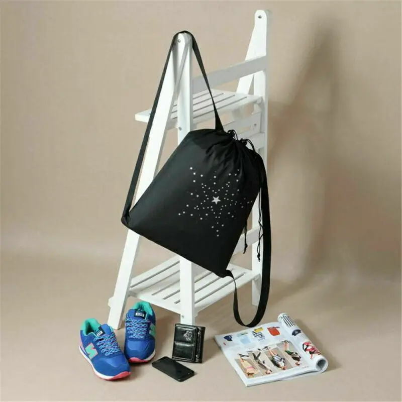 Женский тканевый рюкзак на шнурке для спортзала мужской и женский с завязками |